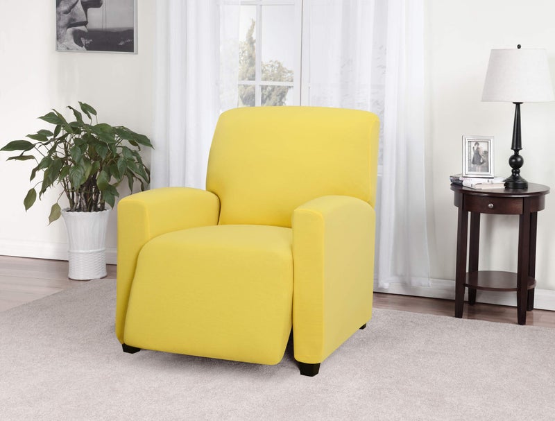 Madison Stretch Jersey Recliner Slipcover, Large, Solid, Yellow (JER-LGRECL-YE) - Image 1